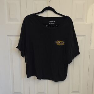 Torrid Black Tee with Gold Graphic